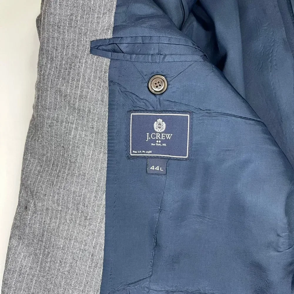 J.CREW Thompson 44L Wool Pinstripe A9554 2 Button‎ Blazer Jacket Sport Coat